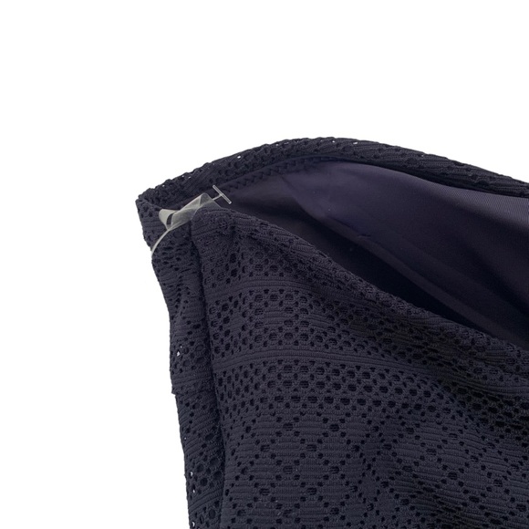 Sea Level One Shoulder Cut Out Lace Bodice One Piece Swimsuit Navy 12 NWT - Picture 10 of 15